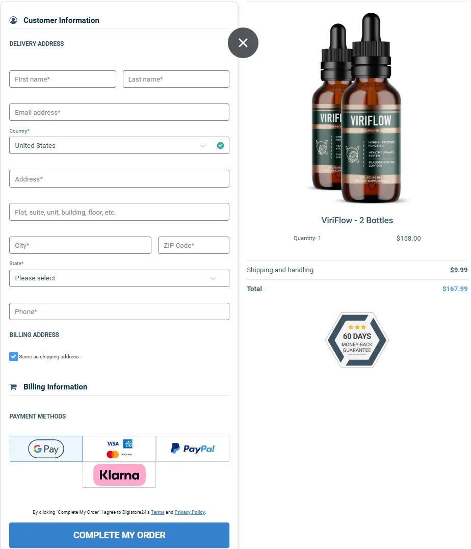 ViriFlow Secure Order Process